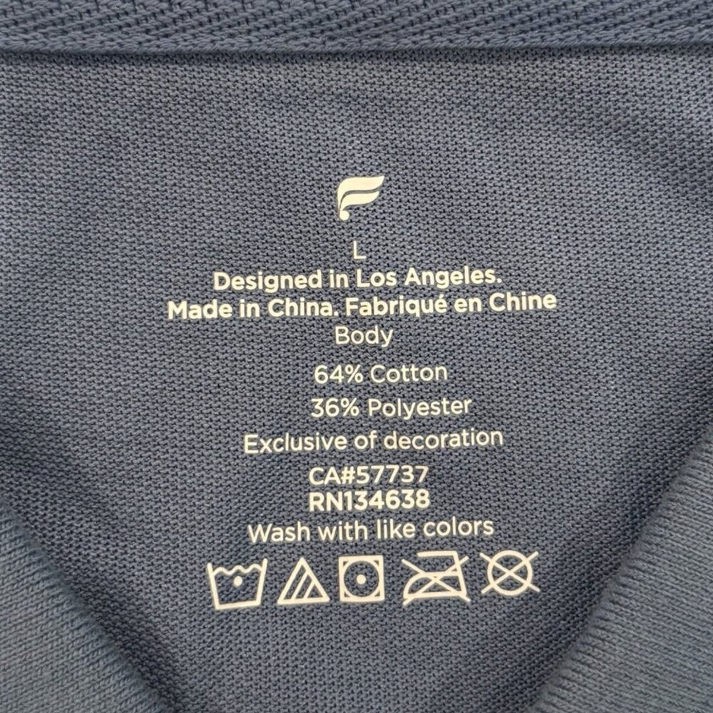 Fabletics Men’s Blue Polo Shirt Athletic Fit Performance Golf Style Size L - Picture 3 of 4